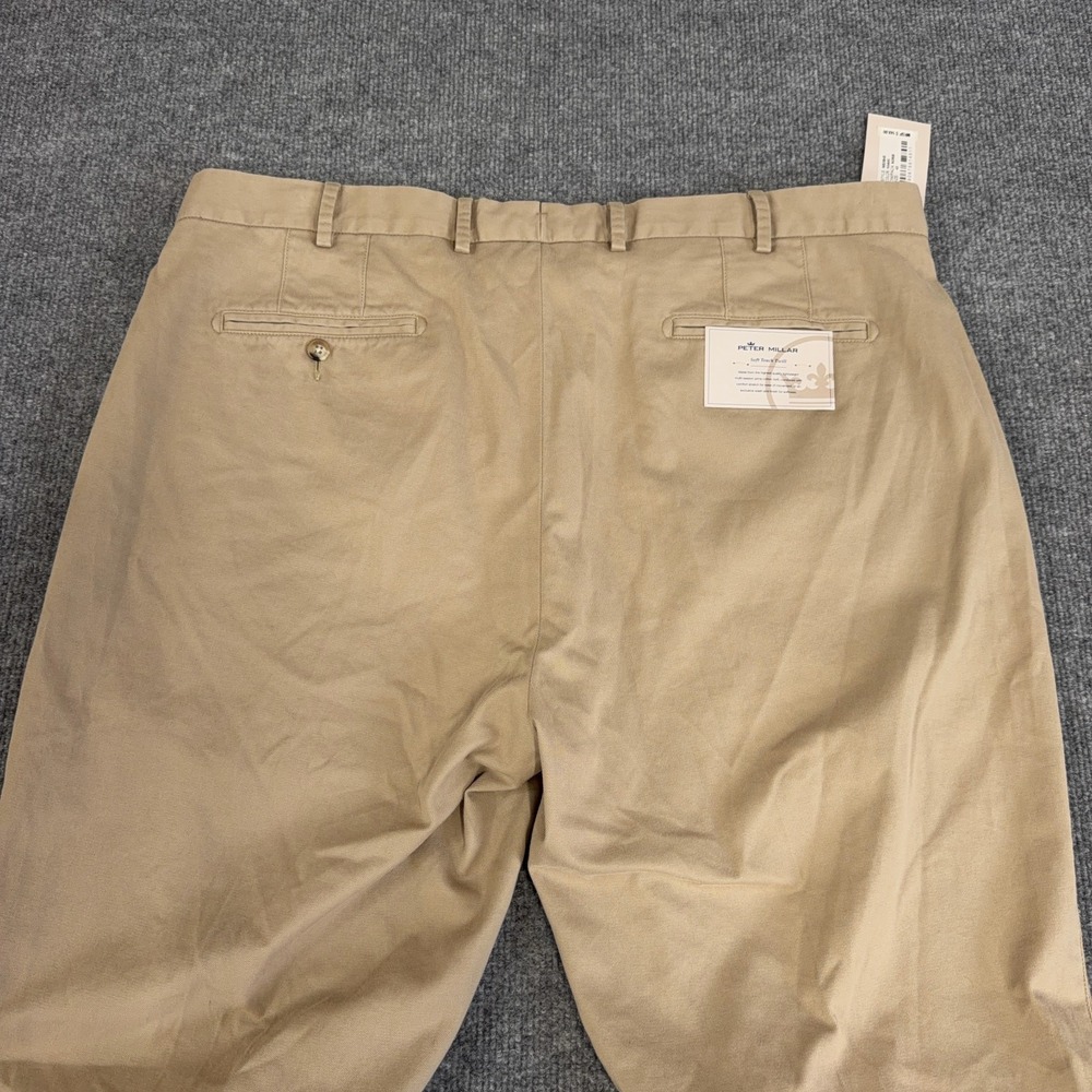 Peter Millar Pants Men 40x36 Khaki Tan Soft Touch Twill Chino Pima Cotton NEW - Picture 11 of 12